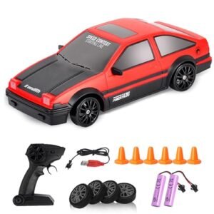 PIAUSC Hot Wheels RC Nitro Speeders Chevy Camaro Car 2.4GHz Remote Control Drift Racing Toy with LED Lights and Rechargeable Batteries