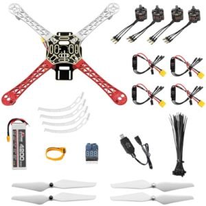 HAWK'S WORK F450 DIY Quadcopter Kit Build Your Own Drone with RC Transmitter Receiver for RC Helicopter Crash Video Analysis