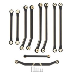 Redcat Ascent 18 Black Coating Brass High Clearance Linkage Chassis Links and Steering Link Set for RC Crawler Wheels and Tires Upgrade