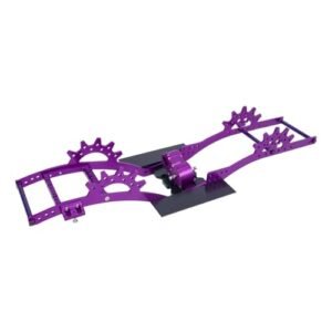 Aluminium LCG Chassis Kit Frame for 1/10 Rc Tracked Vehicle Capra SCX10 II VS4-10 Upgrade with Twin Servo Mounts/Gearboxes(Purple)