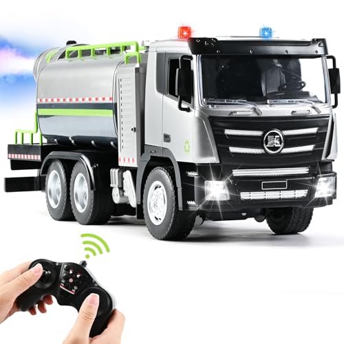 Kolegend CAE RC Engineering Truck 9 Channel Remote Control Fog Cannon Vehicle with Light Sound and Spray 2.4Ghz 1 18 Scale for Adults and Kids