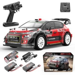 MJX 14303 1/14 Citroen C3 Fast RC Cars for Adults, Max 38 mph Brushless RC Car Drift with Gyro (2 x 2S and 1 x 3S Lipo Battery Included, 3S Charging Cable is Included)