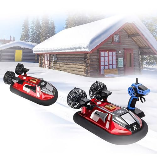 Ssccgym RC Amphibious Hovercraft Remote Control Boat for Boys with Dual Motors 15kmh Speed 34CM Length
