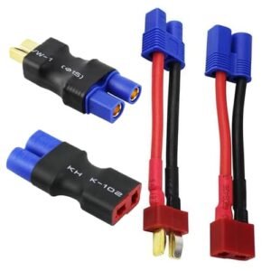 Wmzjnljy 4pcs EC3 to T Plug Male Female Connector Adapter with 14AWG Wire for RC ESC Charger