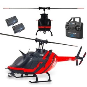 SOWOFA Custom RC Jet C138 Remote Controlled Helicopter 6CH 6 Axis Gyroscope with 2 Batteries for Adults Beginners Black