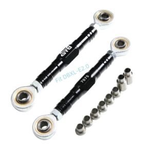 GTBRacing CNC Aluminum 7075 T6 Steering Turnbuckle Tie Rod Set Upgrade Part for 1/5 Challenger RC Car Losi DBXL E 2 0 DBXL 2 0 Black