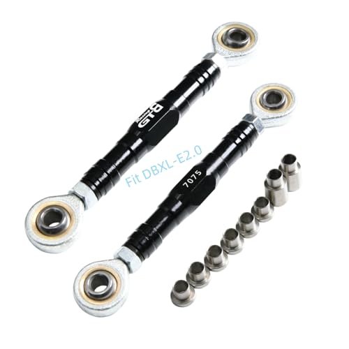 GTBRacing CNC Aluminum 7075 T6 Steering Turnbuckle Tie Rod Set Upgrade Part for 1/5 Challenger RC Car Losi DBXL E 2 0 DBXL 2 0 Black