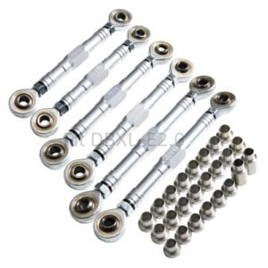 GTBRacing CNC Aluminum 7075 T6 Front Rear Steering Turnbuckle Tie Rod Set for Bigwig RC Car Losi DBXL E 2.0 DBXL 2.0 Upgrade Part Silver