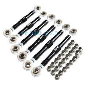 GTBRacing CNC Aluminum 7075 T6 Front Rear Steering Turnbuckle Tie Rod Set Upgrade Part for Losi 1/5 RC Truck DBXL E 2 0 DBXL 2 0
