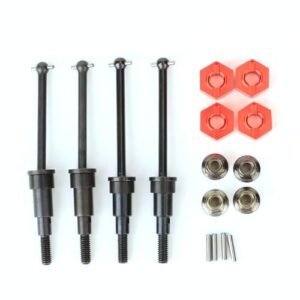 RCAWD 20Cr Steel CVD Drive Shaft with RC Wheel Collars for Arrma Mojave Grom Mega 380 and Losi 1/12 NASCAR AWD RC Racecar Upgrade Parts