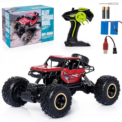 chxingfeng RC Red Truck 1 14 Scale Off Road Monster Remote Control Car with Metal Shell and 2 4Ghz High Speed