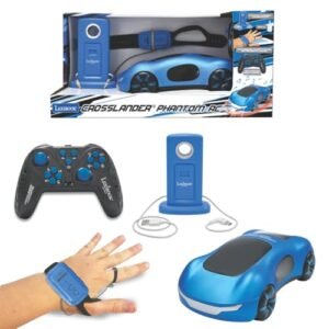 LEXiBOOK, Crosslander Phantom RC, Remote Control Racing car with Smoke Jets, up to 15 km/h, Drift Mode, Classic and Gesture Remote Control, Sound and Light Effects, Blue, RC65