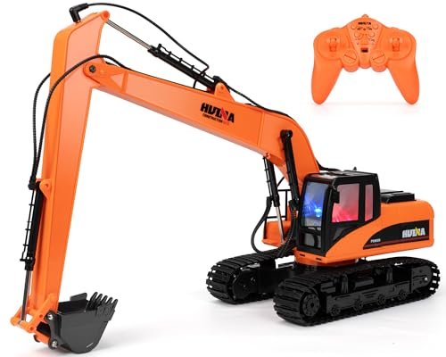 Kolegend 1/14 Scale Hydraulic RC Construction Vehicles 15 Channel Remote Control Excavator Toy for Kids Boys 8+ Years Old