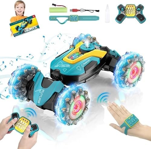 RC Stunt Car Toy with Gesture Sensing and Music for Kids 3+ Years