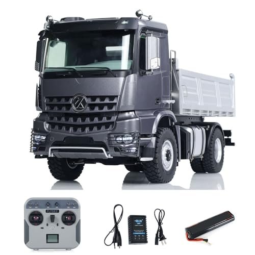 Wheelfun 1 14 Scale 4x4 Kabolite 5701 MAN RC Dump Truck Remote Control Dumper Car with 2 Speed Transmission and 3 in 1 Mainboard Motor Servo Sound Light Grey