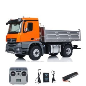 Wheelfun 1/14 4x4 Kabolite 5701 RC 8x8 Dump Truck Remote Control Dumper Car with 2 Speed Transmission and 3 in 1 Mainboard Motor Servo Sound Light Truck Model Orange