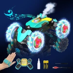 Gesture Sensing RC Stunt Car 2.4Ghz Hand Controlled 4WD Off Road 360 Rotation Drift Car with Spray Light Music for Kids
