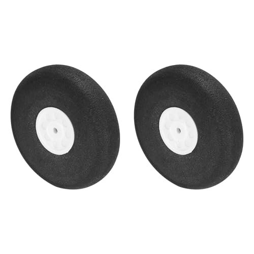 MECCANIXITY RC Model Aircraft Wheels 1.77 Inch OD x 0.42 Inch T PU Sponge Foam Wheel Replacement for DIY RC Plane 2 Pack