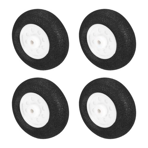 MECCANIXITY Dubro RC Airplane Wheels 1 Inch OD x 0.35 Inch T 4 Pcs Black White PU Sponge for RC Hobbyists