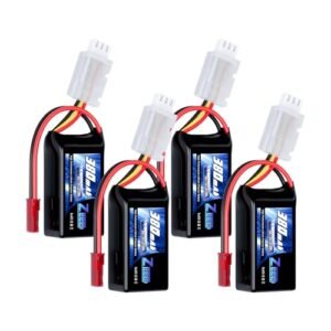 Zeee 2S Lipo Battery 380mAh 7.4V 50C with JST Plug for RC Models Available at RC Willey Warehouse Roseville 4 Pack