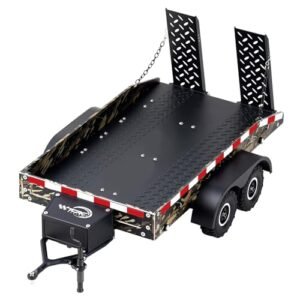 TCRC Full Metal RC Truck Snow Trailer with Simulated Reflective Stickers for 1/16 1/18 1/24 RC Crawler Car Upgrades Camouflage