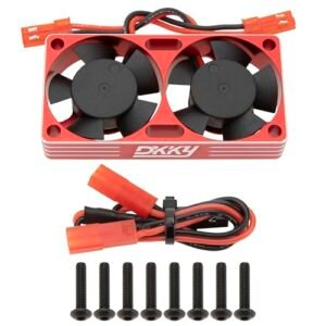 DKKY RC Motor Cooling Fan Heatsink 30mm Dual Fan for Wrapping RC Car ARRMA Axial Traxxas 1/6 1/8 1/10 RC Crawler Car Motors