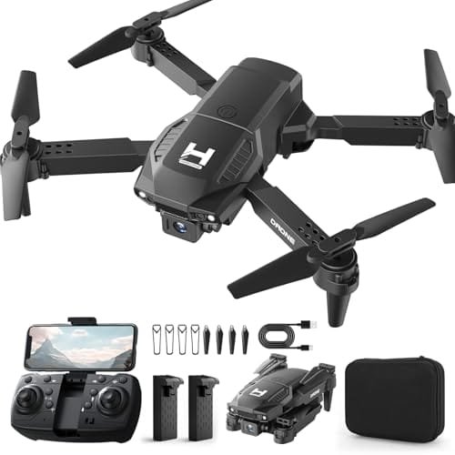 SkyHigh Mini Drone RC Planes with Live Camera 1080P WiFi FPV Foldable Design for Adults and Kids Includes 2 Batteries One Click Take Off