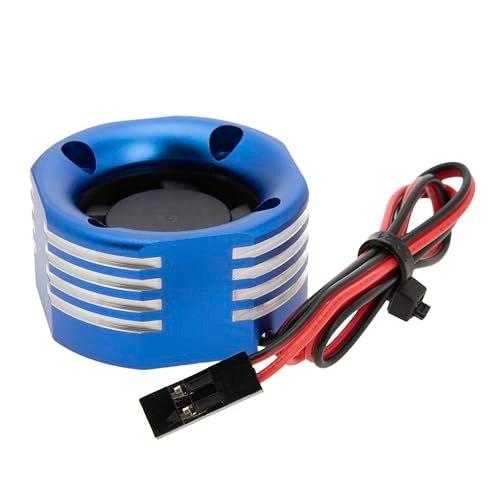DKKY RC Motor Cooling Fan Heatsink 25mm 35000RPM for RC Bulldozer 1/8 and Other 1/6 1/10 Models Blue Aluminum Alloy