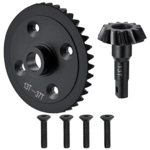 LSG Steel Differential Gear Set 13T 37T for 1 10 RC Crawler Traxxas E Revo Upgrade Compatible with Rapicon Nitro RC Fuel