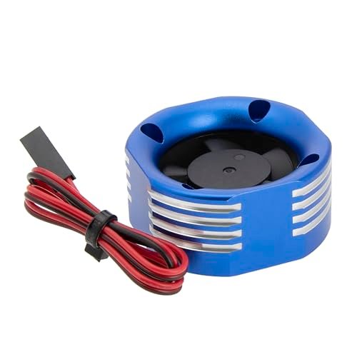 DKKY RC Motor Cooling Fan Heatsink 30mm 25000RPM for 1/6 RC Cars Arrma Axial Traxxas 1/8 1/10 Models 3010 Motor Blue
