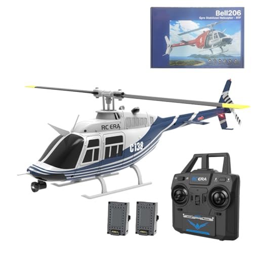 Hirobo Shuttle RC Helicopter 2.4G 6CH with 6 Axis Gyro for Stable Flight and 3D Flips RTF Blue Includes 2 Batteries