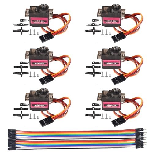 DIANN 6pcs MG90S Micro Servo Motors for RC Boat with Weedeater Motor 9G Geared 180 Degree High Torque