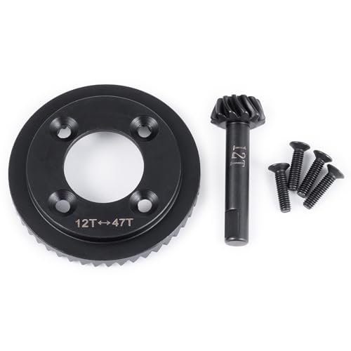 LSG Steel Diff Gear Front Rear 12T 47T Differential Gear Upgrades Part for 1 8 Losi 8IGHT T RC Car Accessories with RC Car Battery Cables