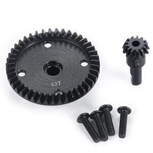LSG Steel Diff Gear 43T 13T Front & Rear Gearbox Differential Pinion Gears for Arrma 1/8 Kraton/Notorious/Outcast/Talion 6S BLX /Typhon6S TLR 1/7 Fireteam/Mojave 6S BLX 4WD (13T-43T)