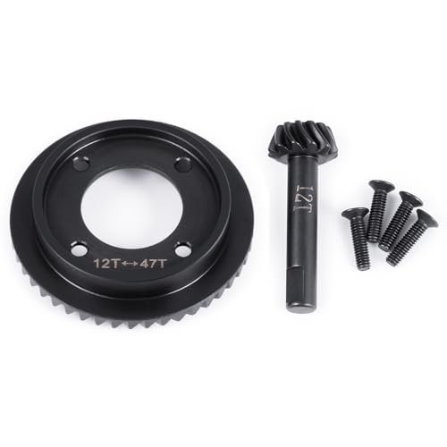 LSG Steel Diff Gear Front Rear 12T 47T Differential Gear Upgrades Part for 1 8 Losi 8IGHT T RC Car Accessories Perfect for Gluing RC Car Tires