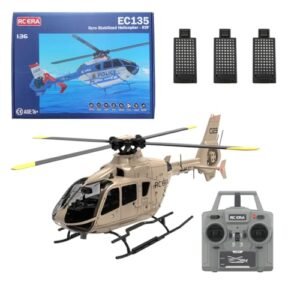 Techretroplay C123 Remote Control Helicopter for Beginners, 1/36 Scale 2.4G 6CH RC Helicopter with 6-Axis Gyro & 3D Rolling / 6G, Flying Aircraft Airplane Model Toy for Adults, RTF - 3 Battery