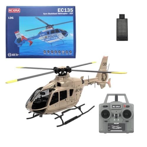 Techretroplay C123 Remote Control Helicopter for Beginners, 1/36 Scale 2.4G 6CH RC Helicopter with 6-Axis Gyro & 3D Rolling / 6G, Flying Aircraft Airplane Model Toy for Adults, RTF - 1 Battery