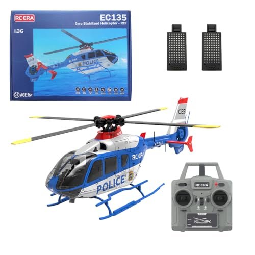 Techretroplay 3D Printed RC Trainer Plane C123 Remote Control Helicopter for Beginners 1/36 Scale 2.4G 6CH with 6Axis Gyro 3D Rolling 6G RTF 2 Battery