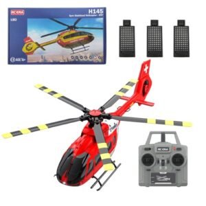 Techretroplay C190 RC Combat Flying Wing Helicopter for Beginners 1/30 Scale 6CH 2.4G H145 6Axis Gyro 6G Remote Control Aircraft Toy with Altitude Hover and Optical Flow Positioning