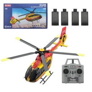 Techretroplay RC Flying Wing Launcher C190 Remote Control Helicopter 1 30 Scale 6CH 2 4G H145 6 Axis Gyro 6G RC Helicopter with Altitude Hover Optical Flow Positioning