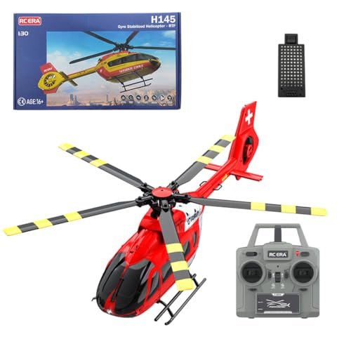 Techretroplay C190 RC Plane Pattern Flying Helicopter 1/30 Scale 6CH 2.4G H145 with 6Axis Gyro for Beginners