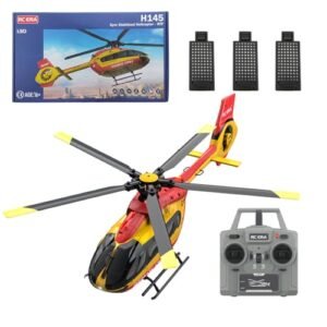 Techretroplay C190 RC Flying Wing Airfoil Helicopter for Beginners 1/30 Scale 6CH 2.4G H145 6Axis Gyro 6G Remote Control Helicopter with Altitude Hover and Optical Flow Positioning
