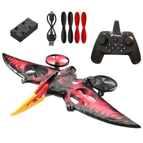 Jaming Pterodactyl RC Plane Remote Control Dragon Airplane Toy for Kids 8 12 Years Old with 6 Axis Gyroscope and 2 4GHz Radio Control System Red