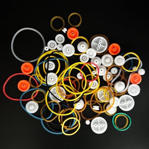 84PCS DIY Gesture RC Car Toy Car Accessories Belt Pulley Set with Rubber Bands for Model Robots and Airplanes