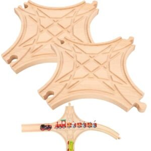 RC Willey Table Compatible 2 Pack Wooden Train Track Multi Way Switch for Toy Trains Expansion Accessories