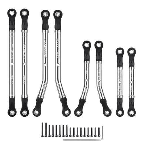 CrazyHobby 3D Printed RC Car Chassis High Clearance Links Extended Stainless Steel Set for 1/18 Traxxas TRX4M K10 Crawler Upgrade Parts 8PCS