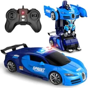 SnowRap Sprint Car RC Cars Remote Control Transforming Robot Toy for Boys Ages 8-12 with 360 Rotation and 2.4GHZ Control