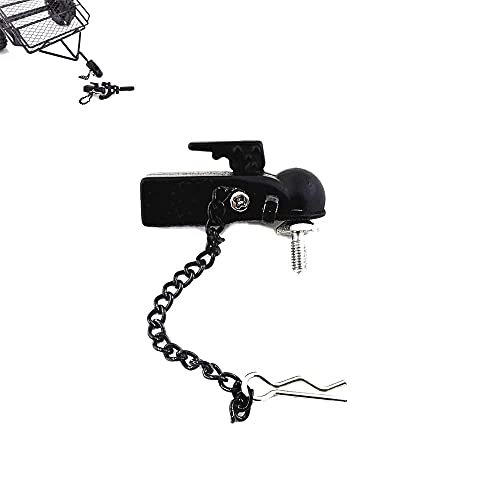 Albiuev Metal Hitch Trailer Ball Buckle Simulation Link for SCX10 90046 Traxxas TRX4 1/10 RC Car Black Trailer Link Coupler
