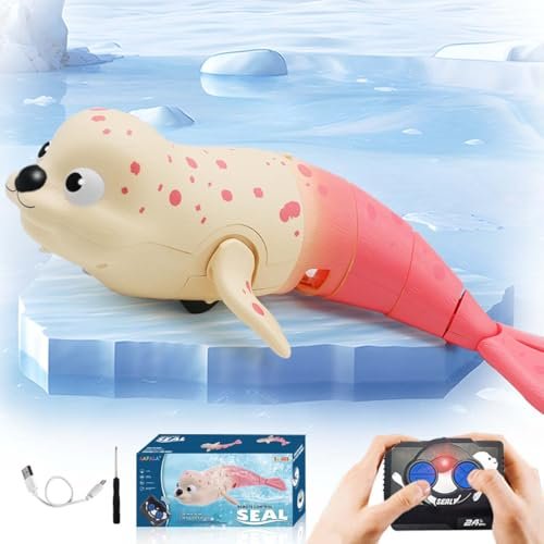 LAFALA Amphibious RC Robot Shark Toy 2.4Ghz Rechargeable Battery Remote Control for Kids 8 12 Years Old Boys Girls Upgrade Version Pink