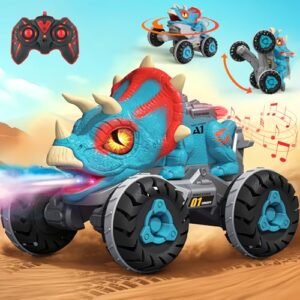 Gila Monster RC Car Remote Control Dinosaur Toy with Spray Light Roar Music for Kids Boys Age 3 12 2.4Ghz All Terrain Rechargeable Batteries Christmas Birthday Gift